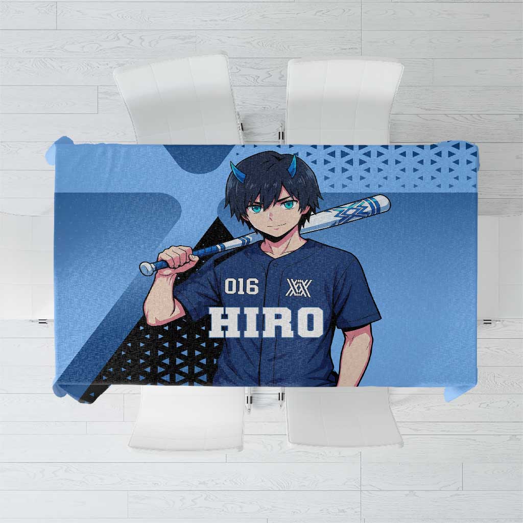 Hiro Tablecloth Geometric Blue Baseball Anime Style