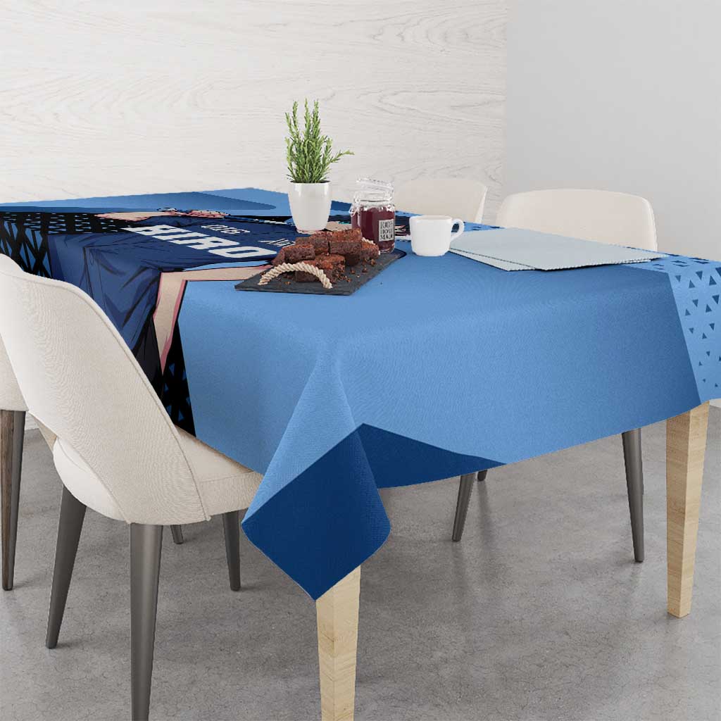 Hiro Tablecloth Geometric Blue Baseball Anime Style