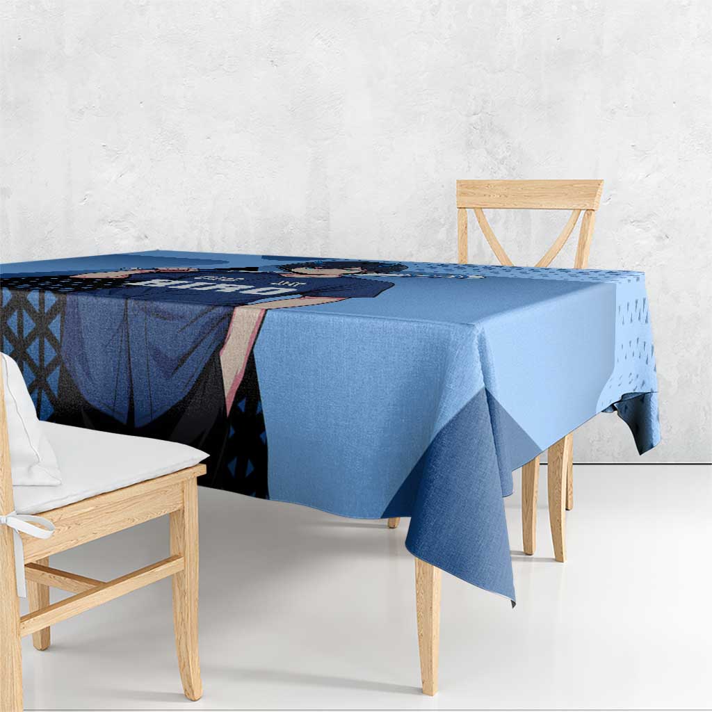 Hiro Tablecloth Geometric Blue Baseball Anime Style