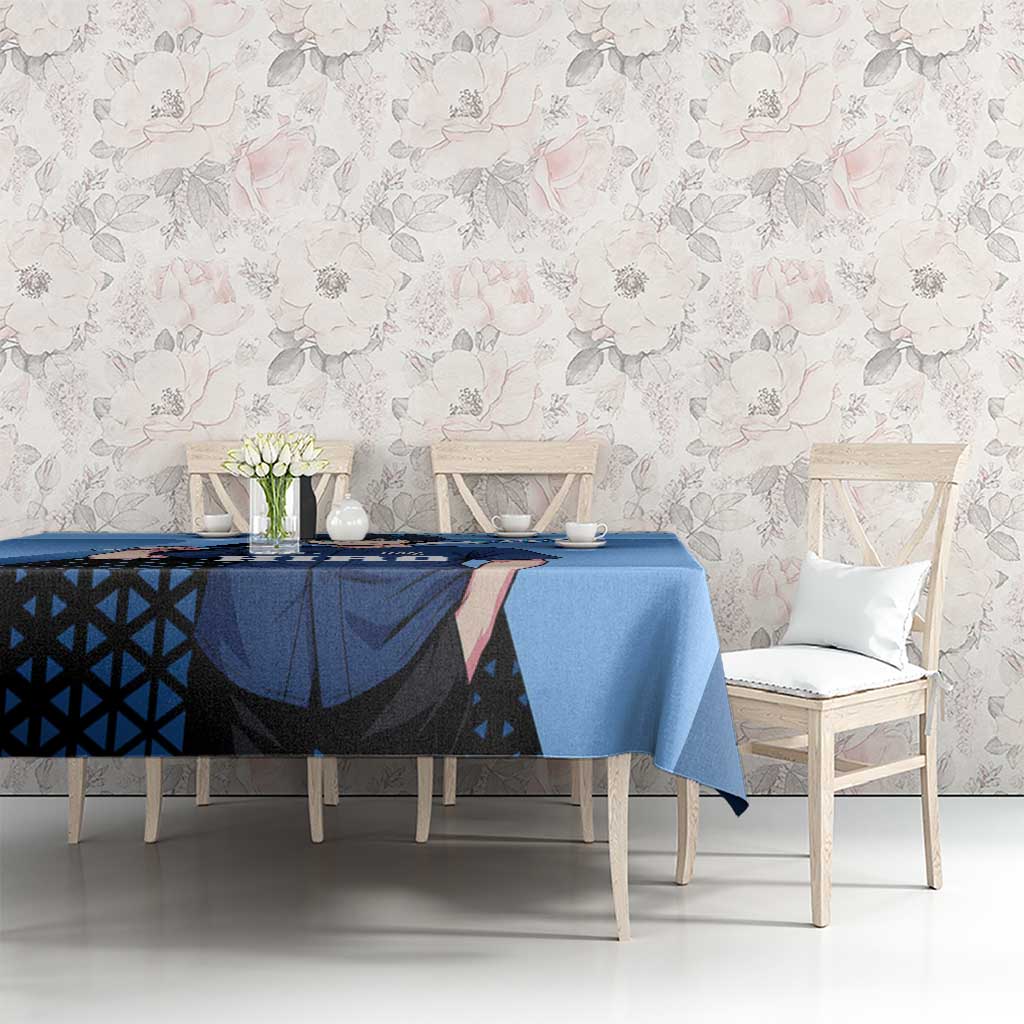 Hiro Tablecloth Geometric Blue Baseball Anime Style