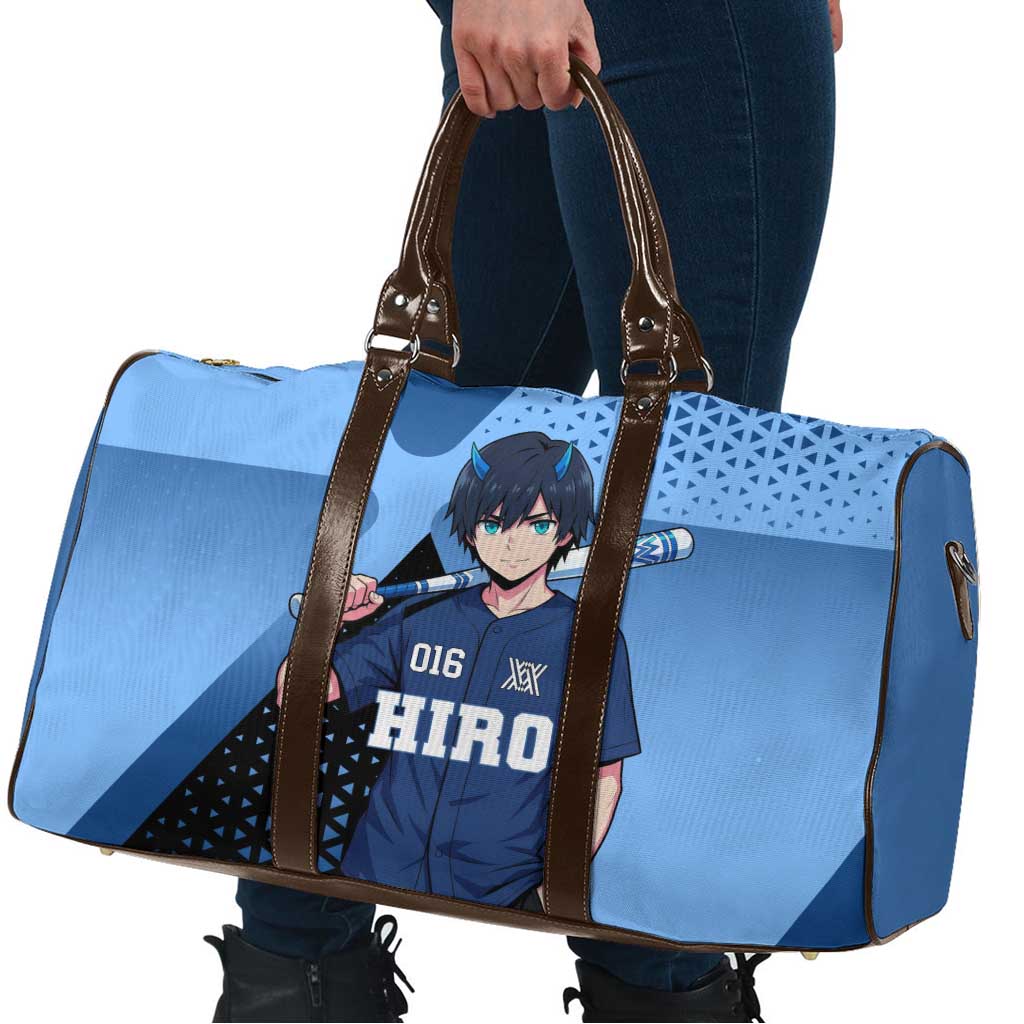 Hiro Travel Bag Geometric Blue Baseball Anime Style