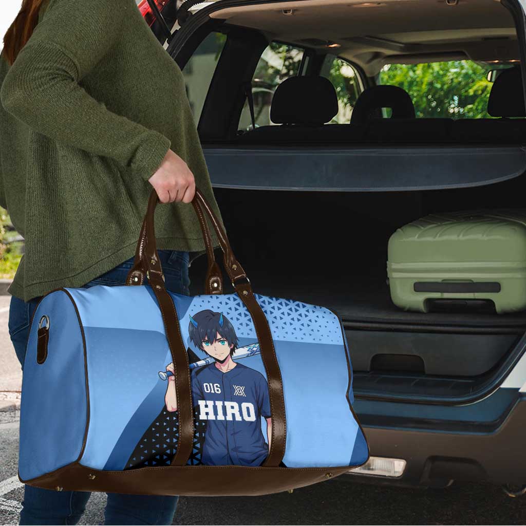Hiro Travel Bag Geometric Blue Baseball Anime Style