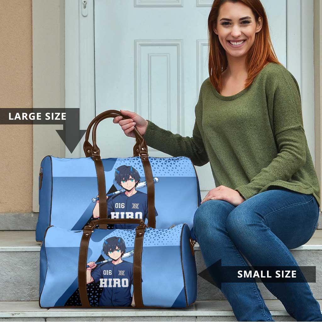 Hiro Travel Bag Geometric Blue Baseball Anime Style