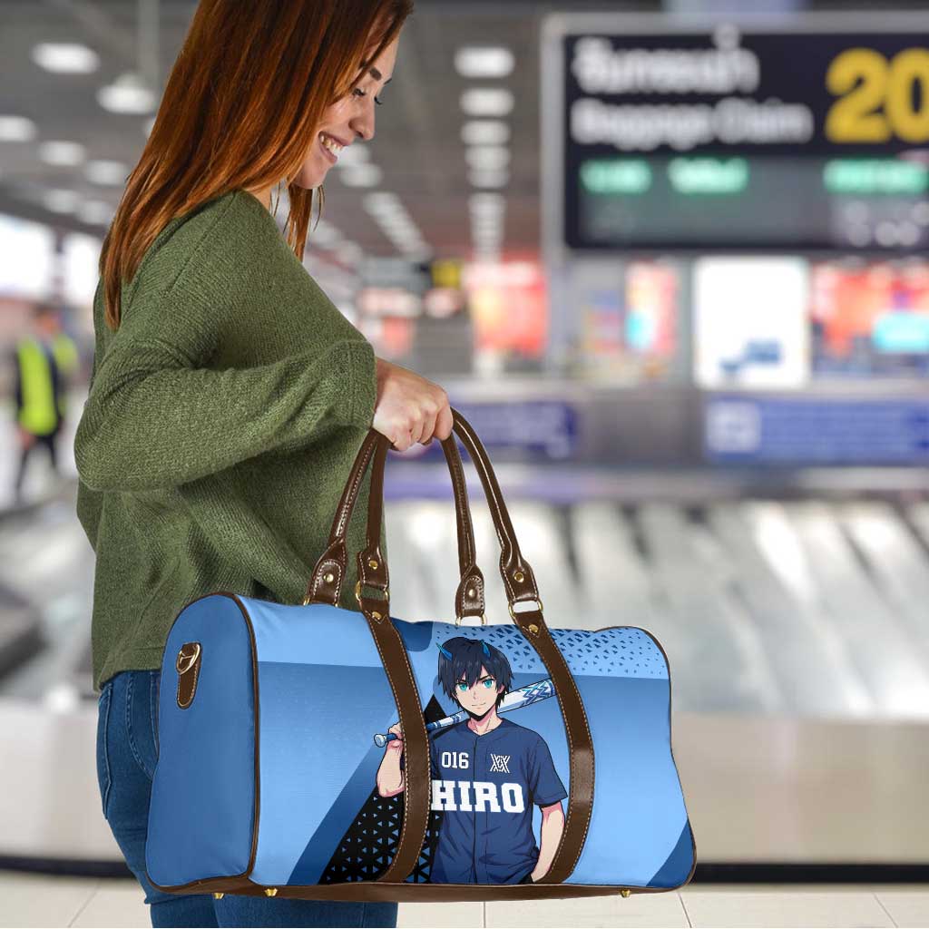 Hiro Travel Bag Geometric Blue Baseball Anime Style