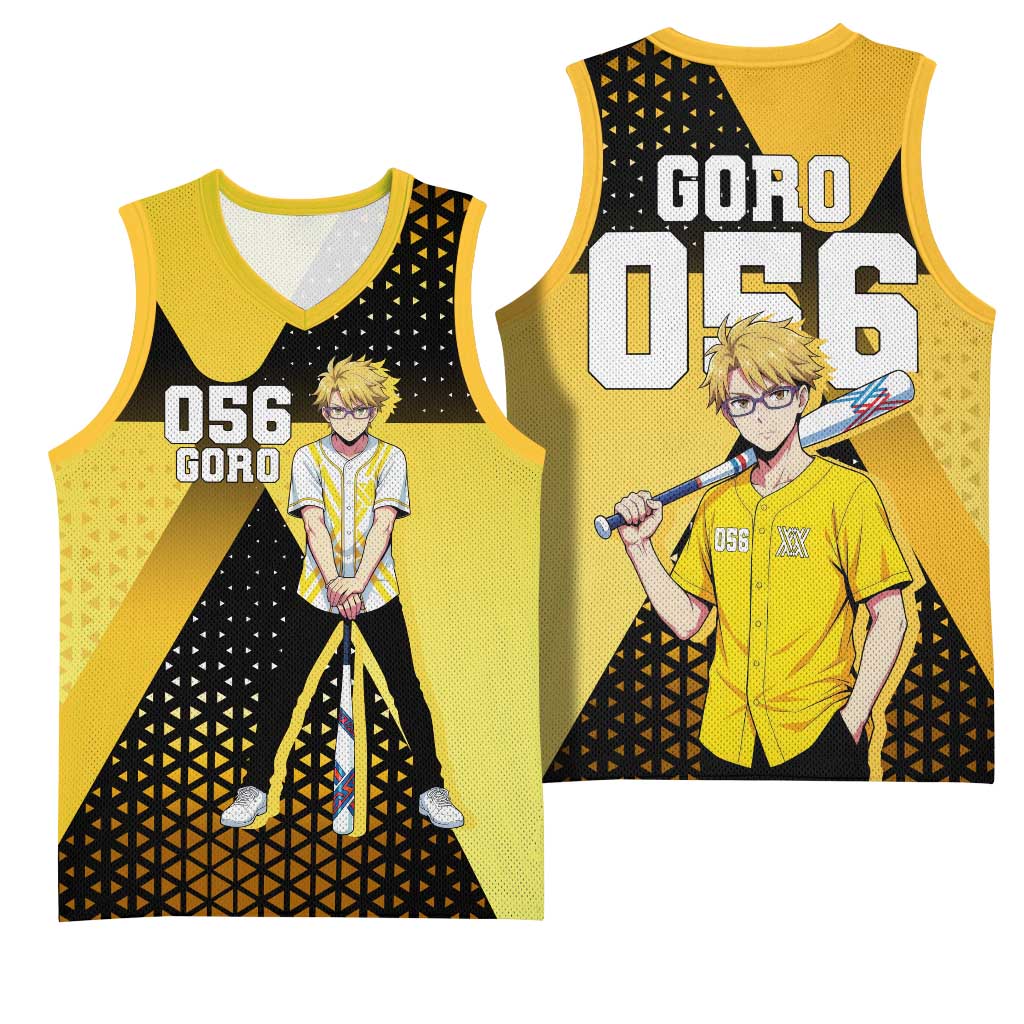 Goro Basketball Jersey Yellow Black Baseball Anime Crossover