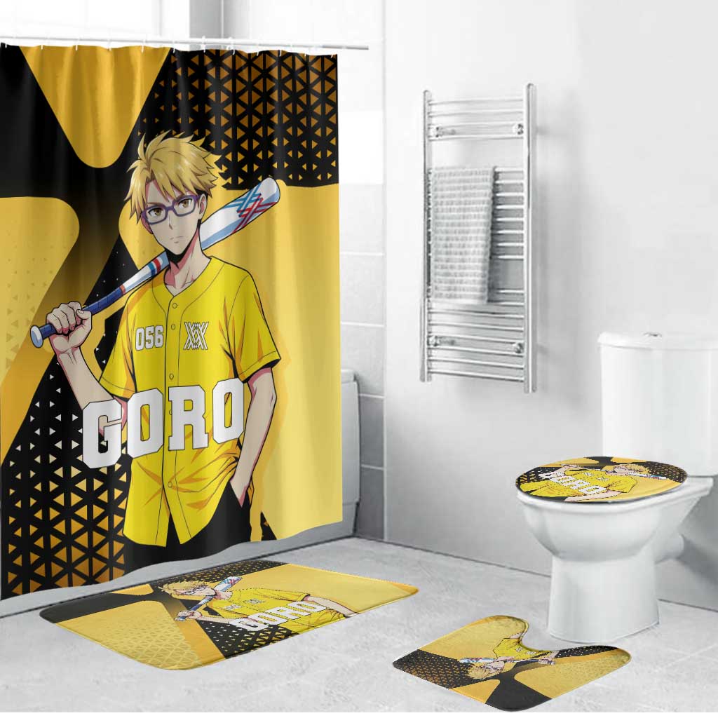 Goro Bathroom Set Yellow Black Baseball Anime Crossover