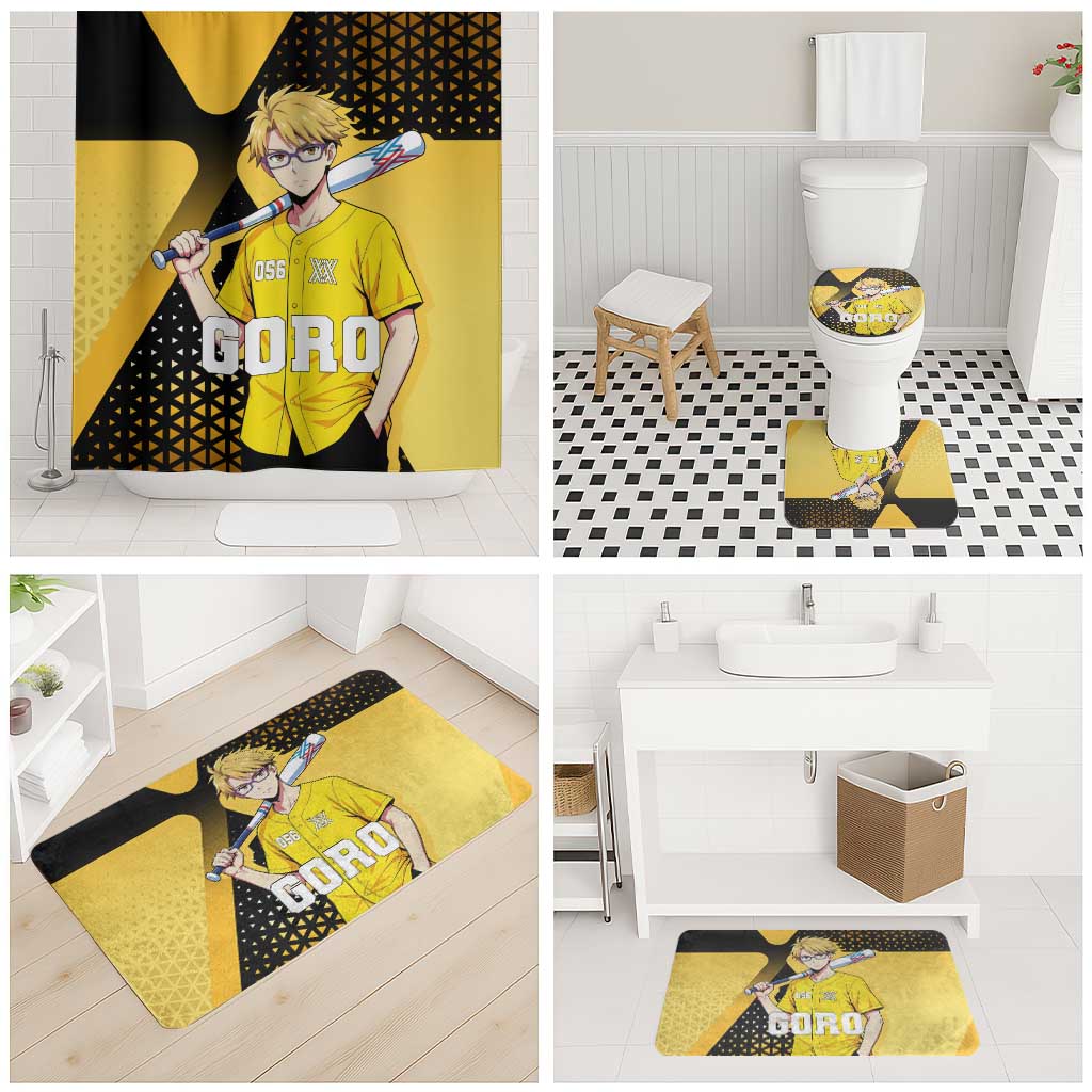 Goro Bathroom Set Yellow Black Baseball Anime Crossover