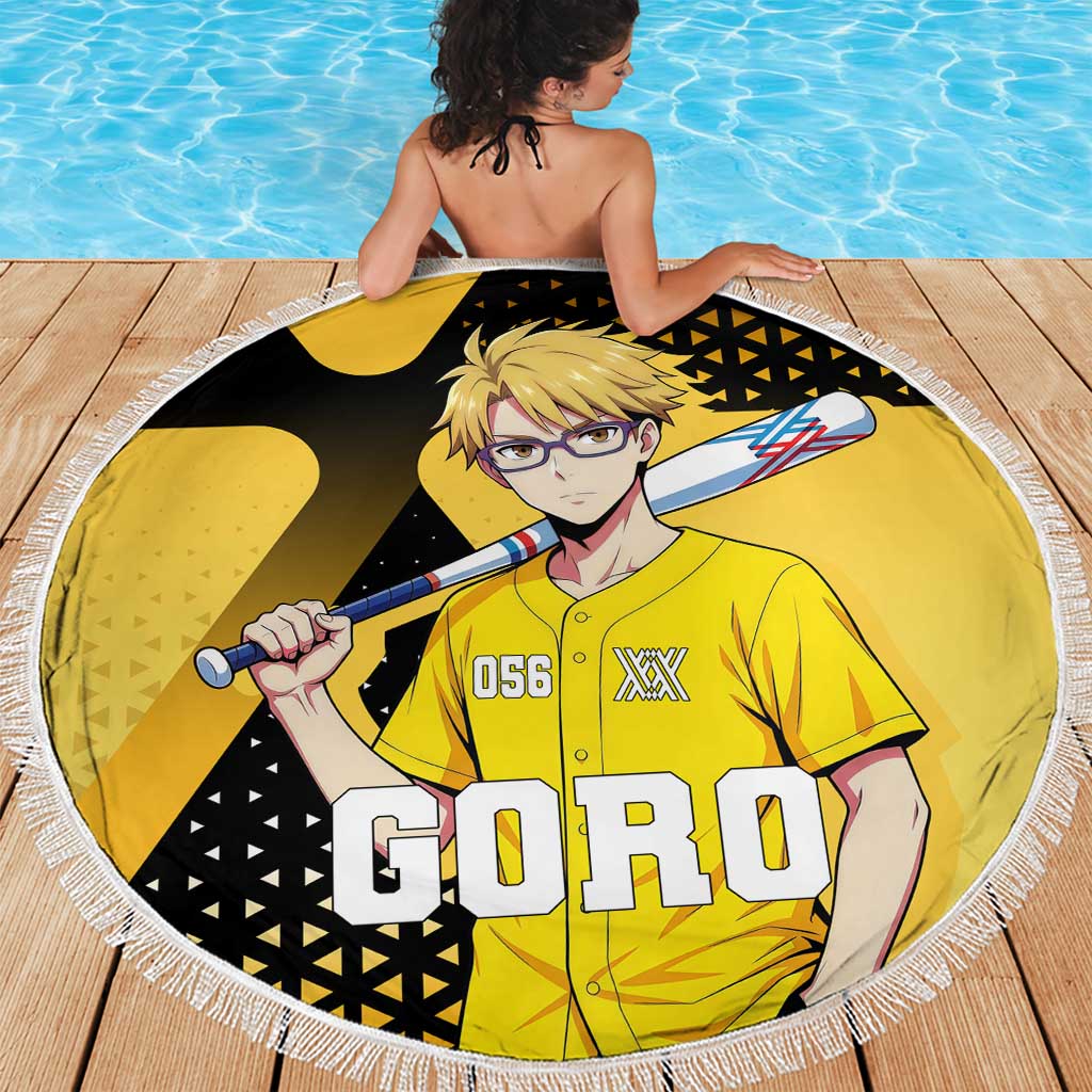 Goro Beach Blanket Yellow Black Baseball Anime Crossover