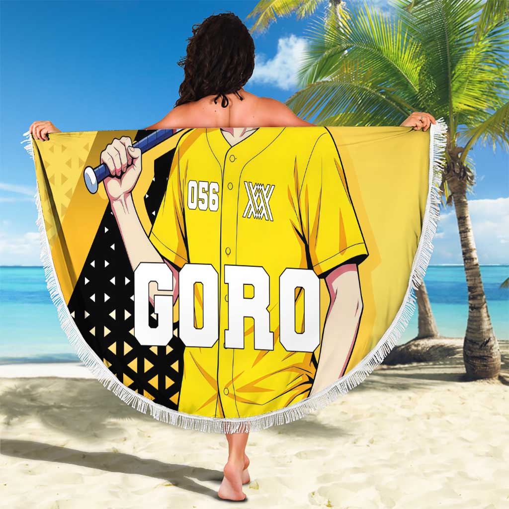Goro Beach Blanket Yellow Black Baseball Anime Crossover
