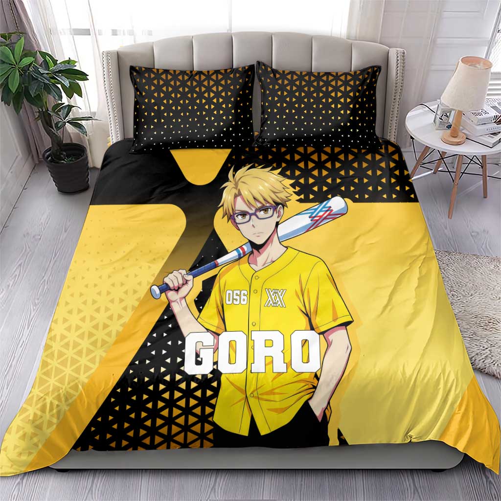 Goro Bedding Set Yellow Black Baseball Anime Crossover