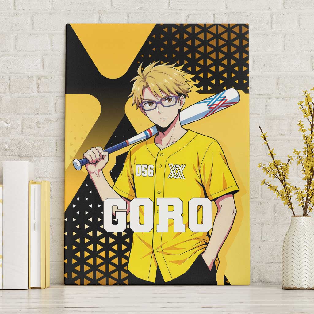 Goro Canvas Wall Art Yellow Black Baseball Anime Crossover