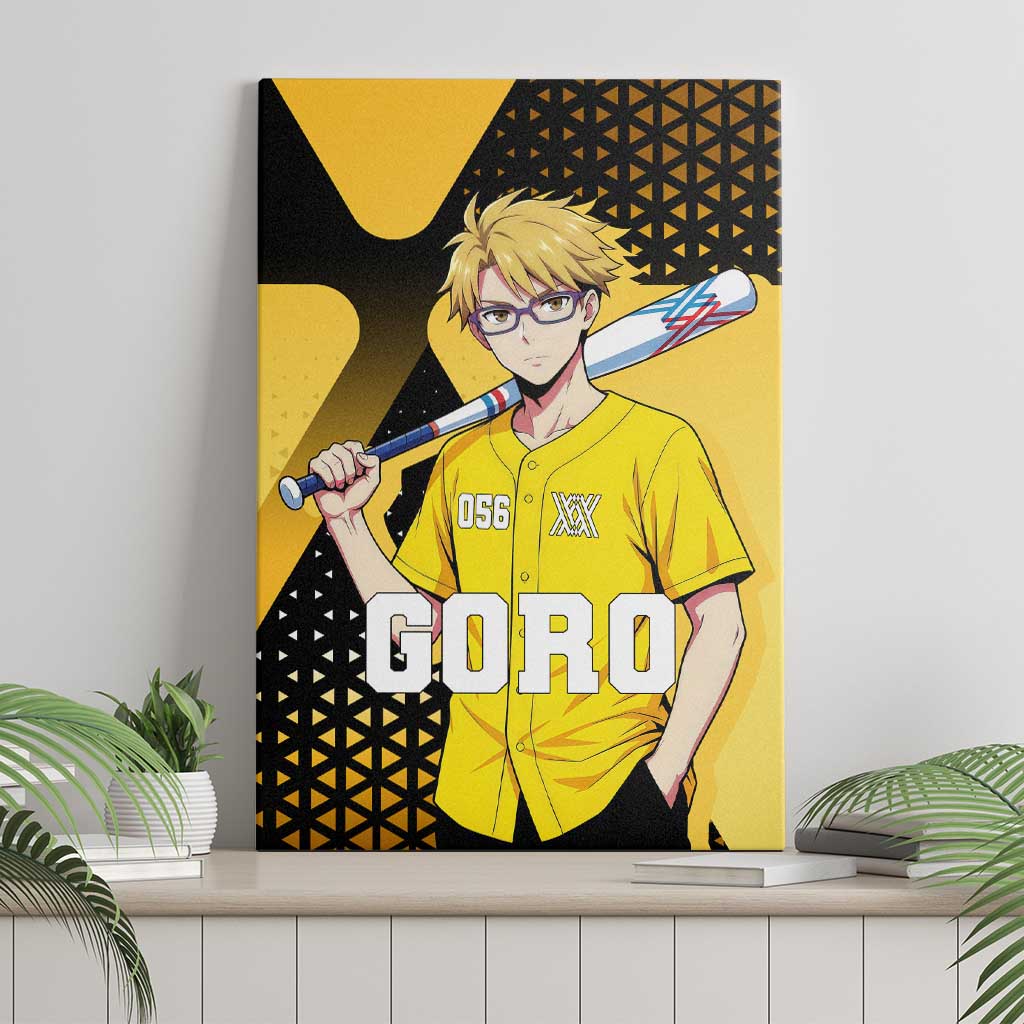 Goro Canvas Wall Art Yellow Black Baseball Anime Crossover