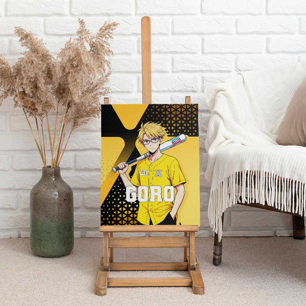 Goro Canvas Wall Art Yellow Black Baseball Anime Crossover