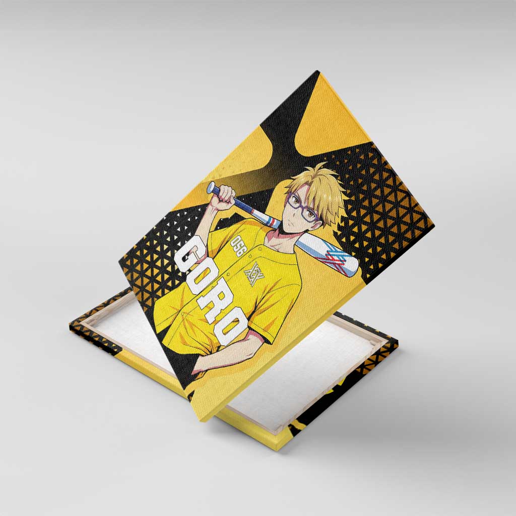 Goro Canvas Wall Art Yellow Black Baseball Anime Crossover