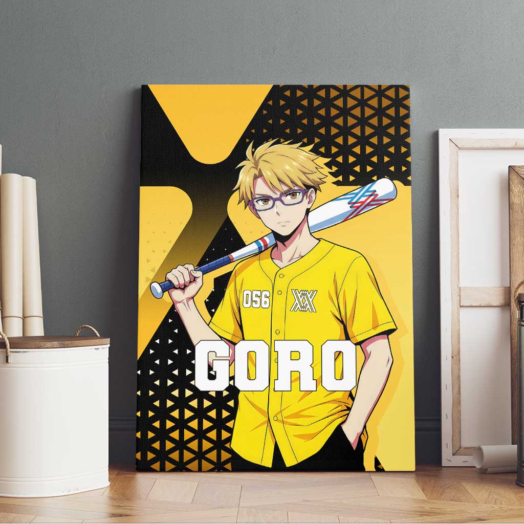 Goro Canvas Wall Art Yellow Black Baseball Anime Crossover