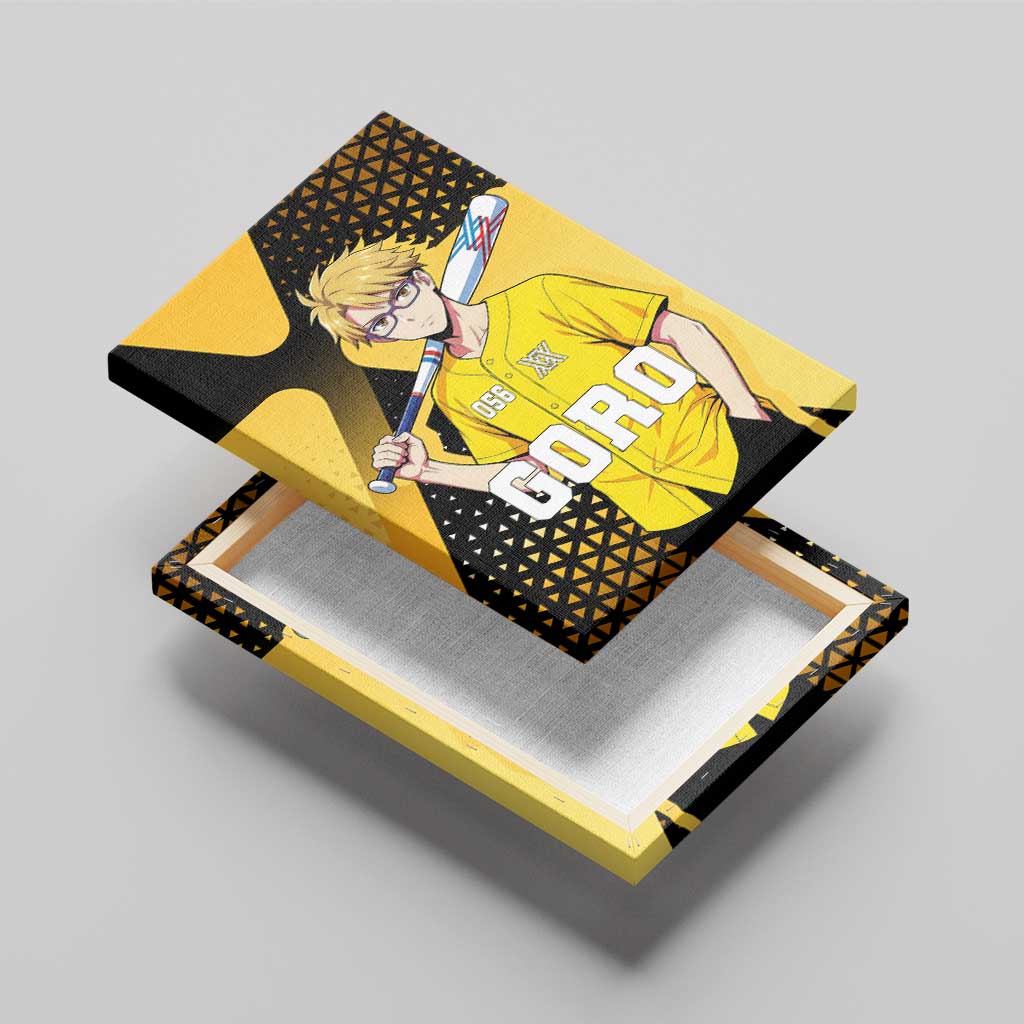 Goro Canvas Wall Art Yellow Black Baseball Anime Crossover