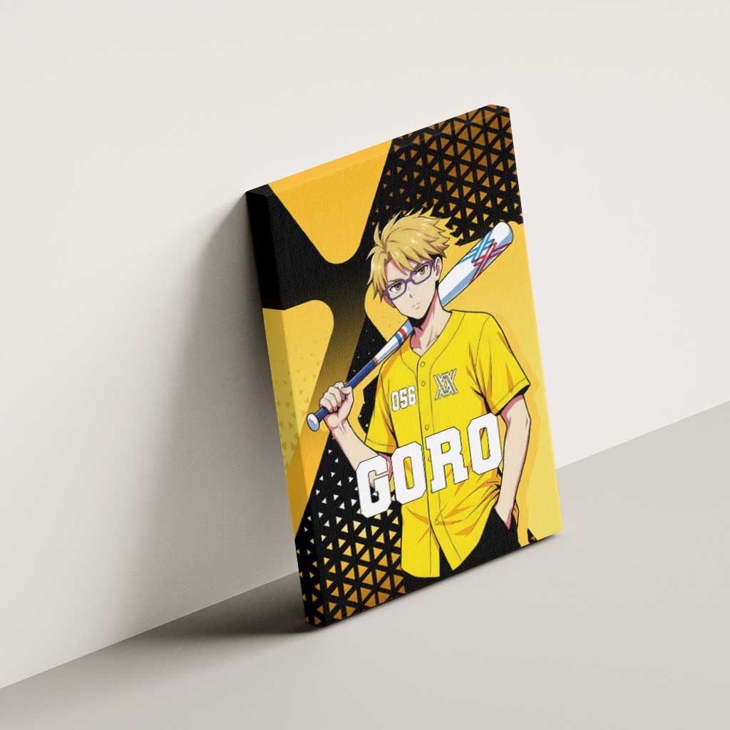 Goro Canvas Wall Art Yellow Black Baseball Anime Crossover