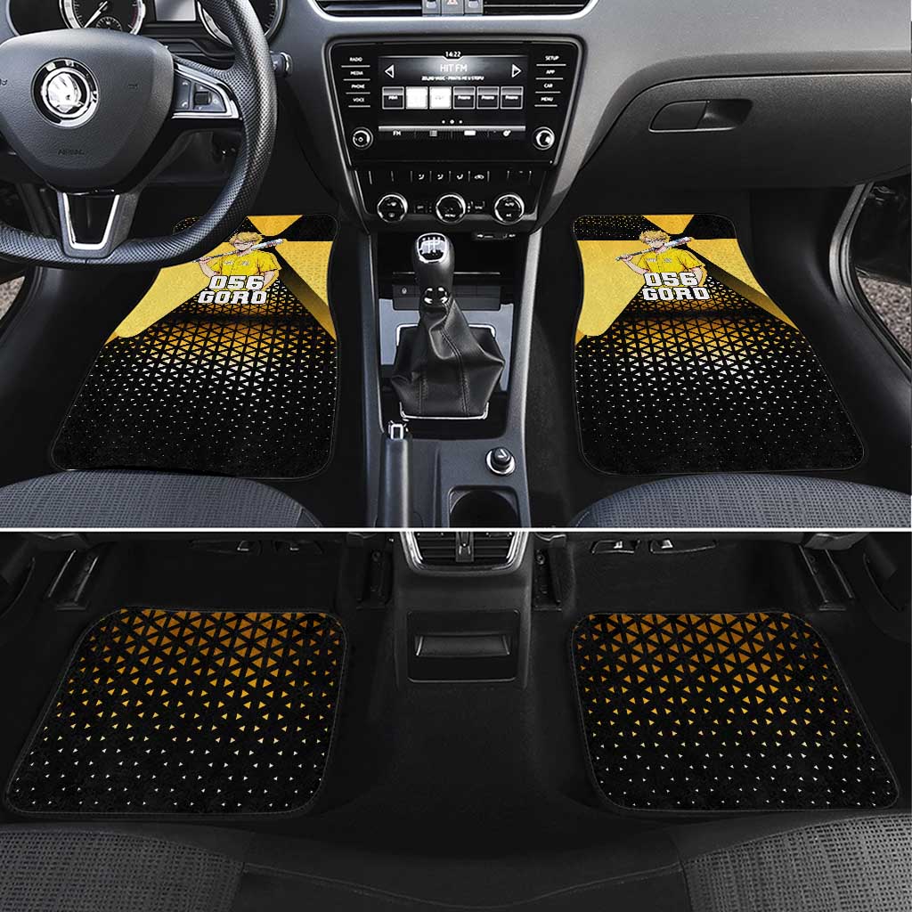 Goro Car Mats Yellow Black Baseball Anime Crossover