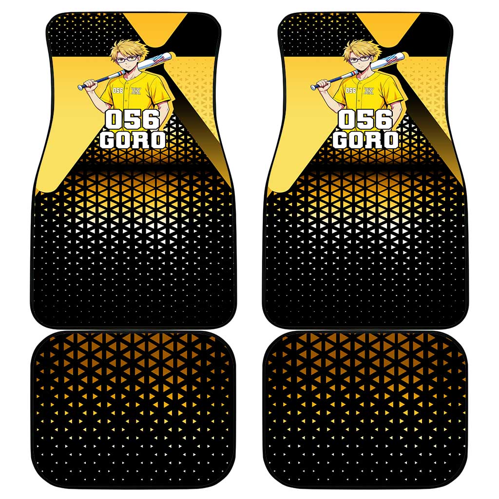 Goro Car Mats Yellow Black Baseball Anime Crossover