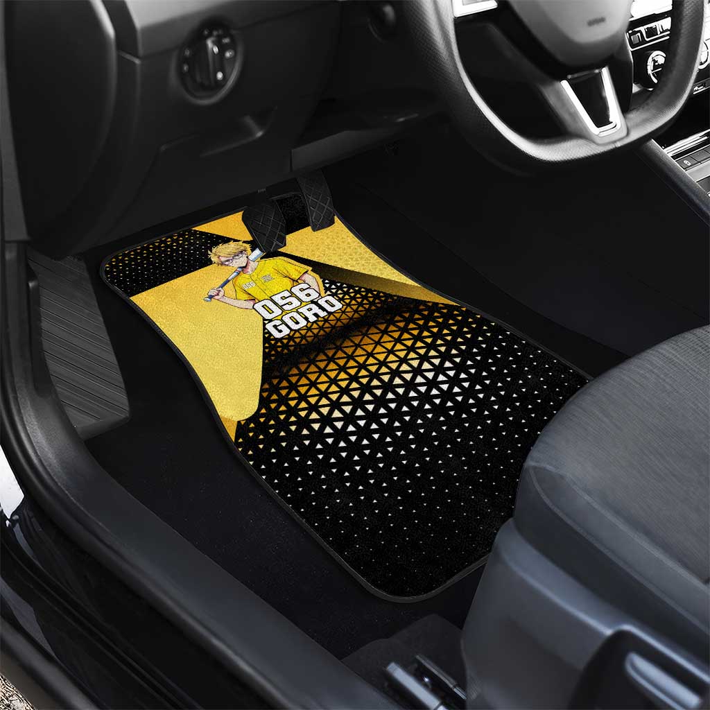 Goro Car Mats Yellow Black Baseball Anime Crossover