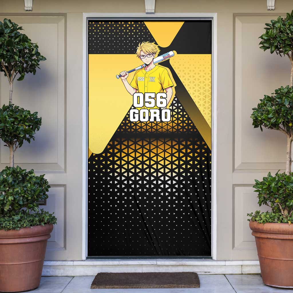 Goro Door Cover Yellow Black Baseball Anime Crossover
