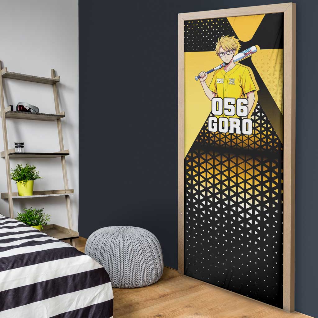 Goro Door Cover Yellow Black Baseball Anime Crossover