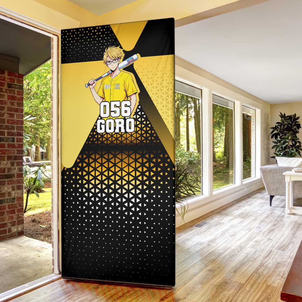 Goro Door Cover Yellow Black Baseball Anime Crossover