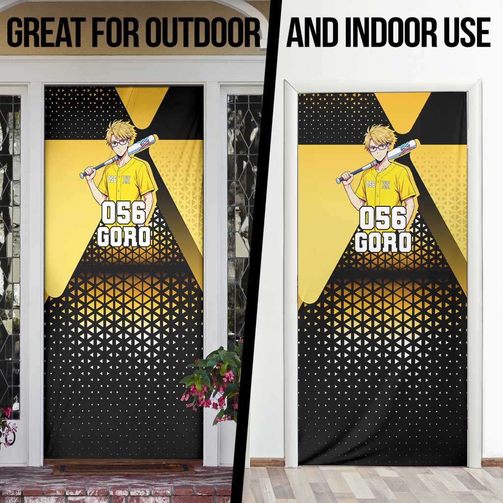 Goro Door Cover Yellow Black Baseball Anime Crossover