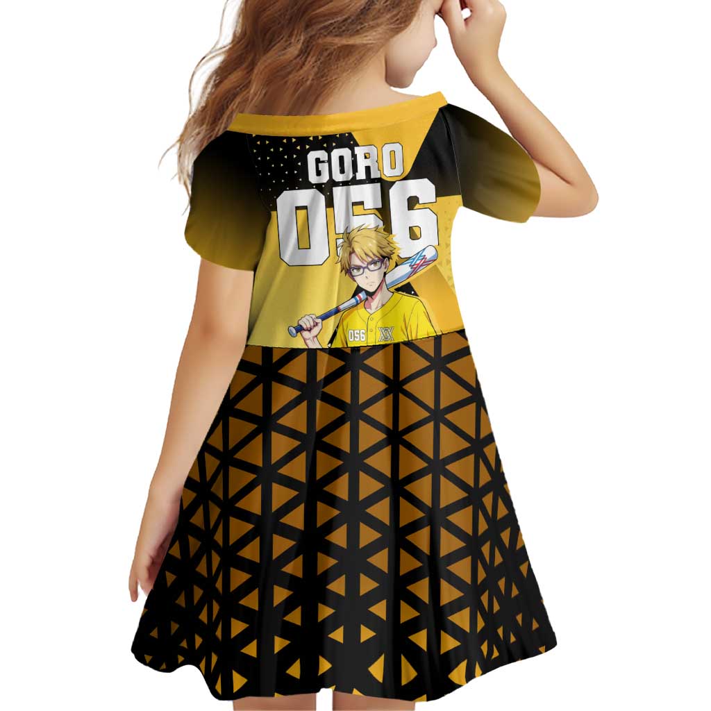 Goro Family Matching Off Shoulder Maxi Dress and Hawaiian Shirt Yellow Black Baseball Anime Crossover