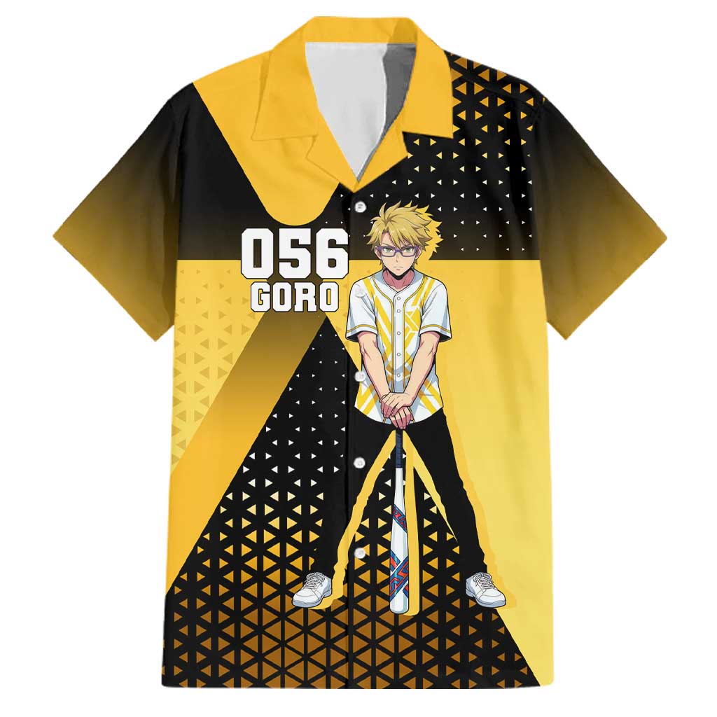 Goro Family Matching Summer Maxi Dress and Hawaiian Shirt Yellow Black Baseball Anime Crossover