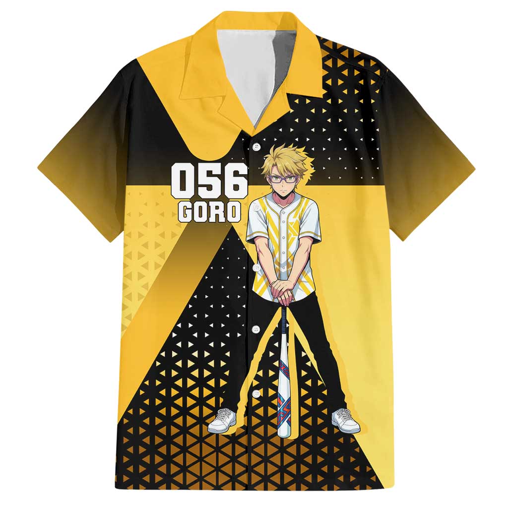 Goro Hawaiian Shirt Yellow Black Baseball Anime Crossover