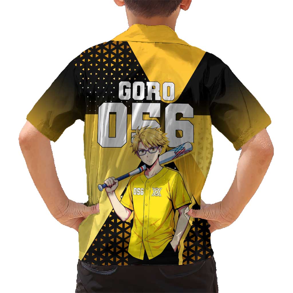 Goro Hawaiian Shirt Yellow Black Baseball Anime Crossover