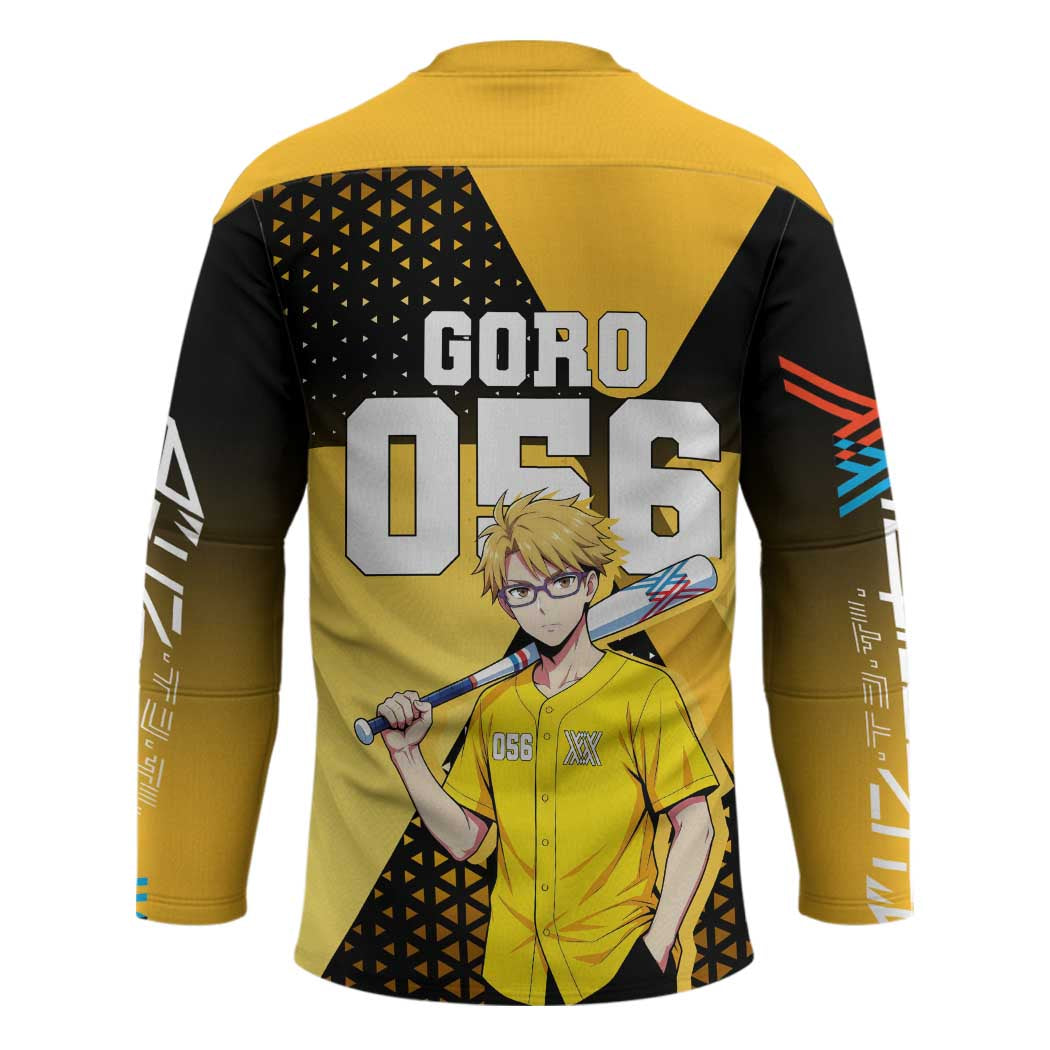 Goro Hockey Jersey Yellow Black Baseball Anime Crossover