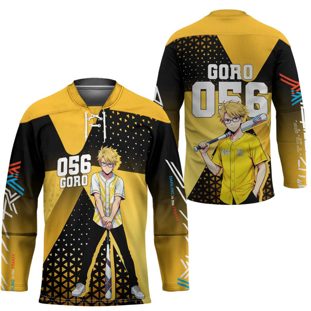 Goro Hockey Jersey Yellow Black Baseball Anime Crossover