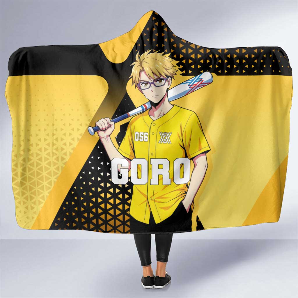 Goro Hooded Blanket Yellow Black Baseball Anime Crossover