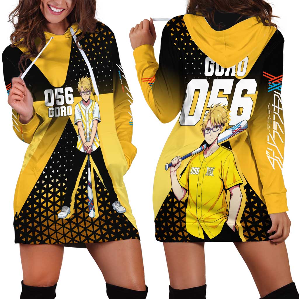 Goro Hoodie Dress Yellow Black Baseball Anime Crossover