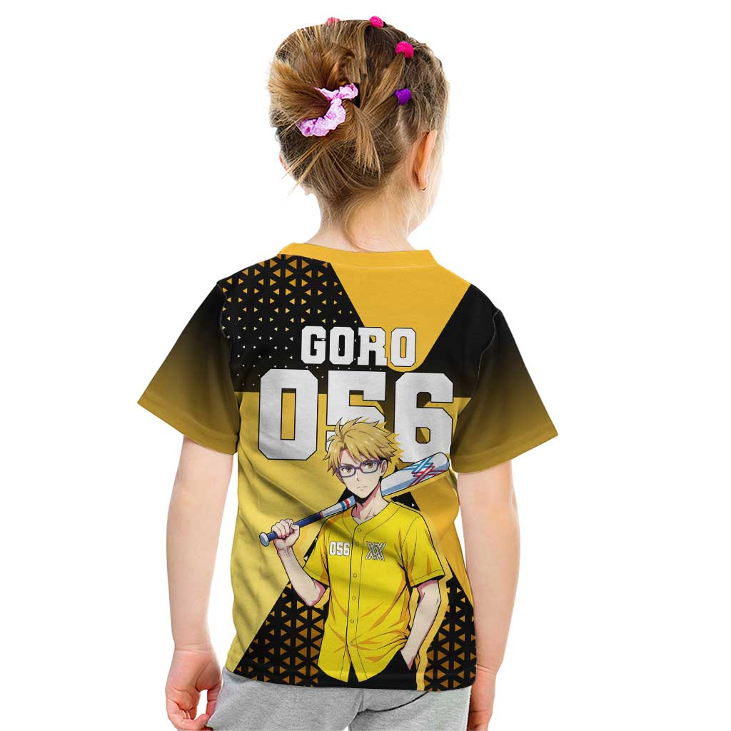 Goro Kid T Shirt Yellow Black Baseball Anime Crossover