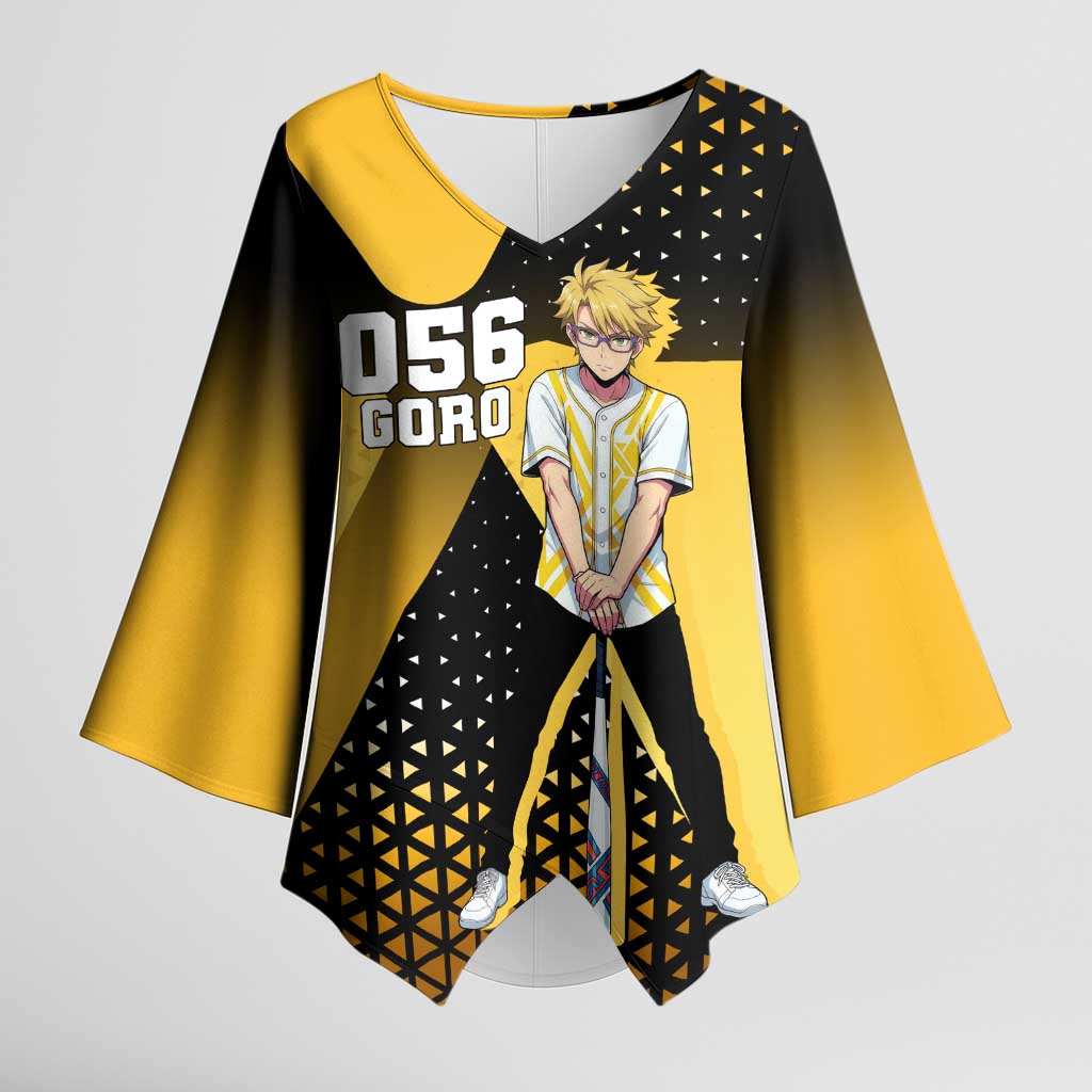 Goro Kimono Sleeve Blouse Yellow Black Baseball Anime Crossover