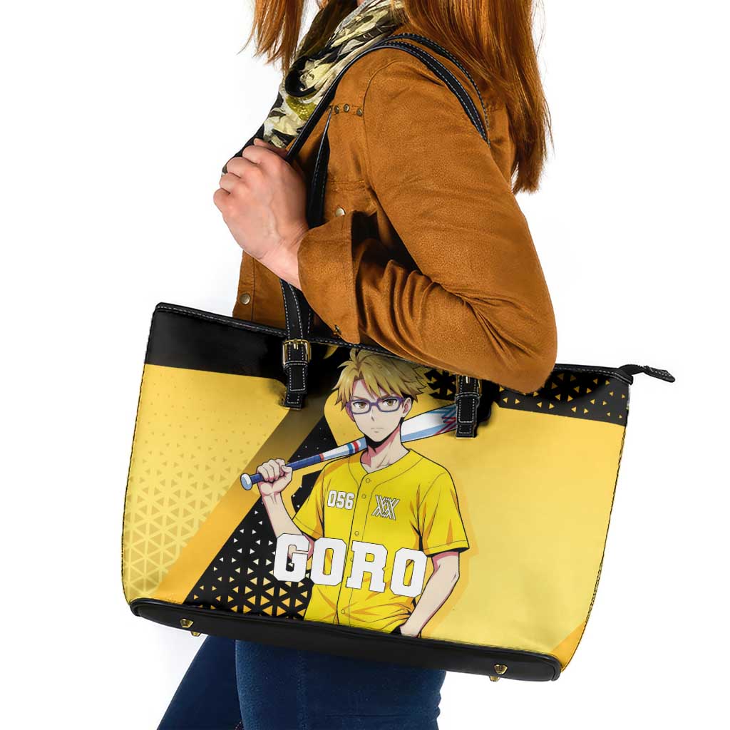 Goro Leather Tote Bag Yellow Black Baseball Anime Crossover