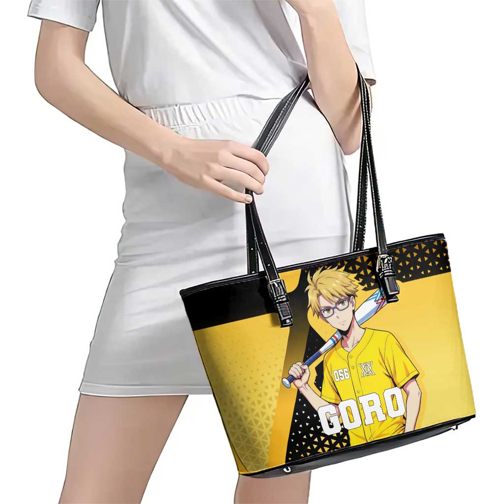 Goro Leather Tote Bag Yellow Black Baseball Anime Crossover