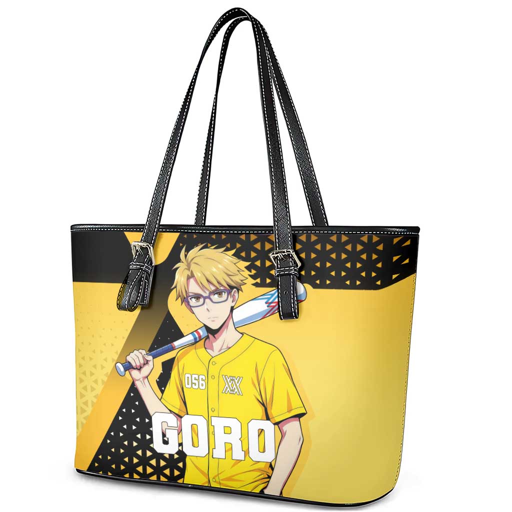 Goro Leather Tote Bag Yellow Black Baseball Anime Crossover