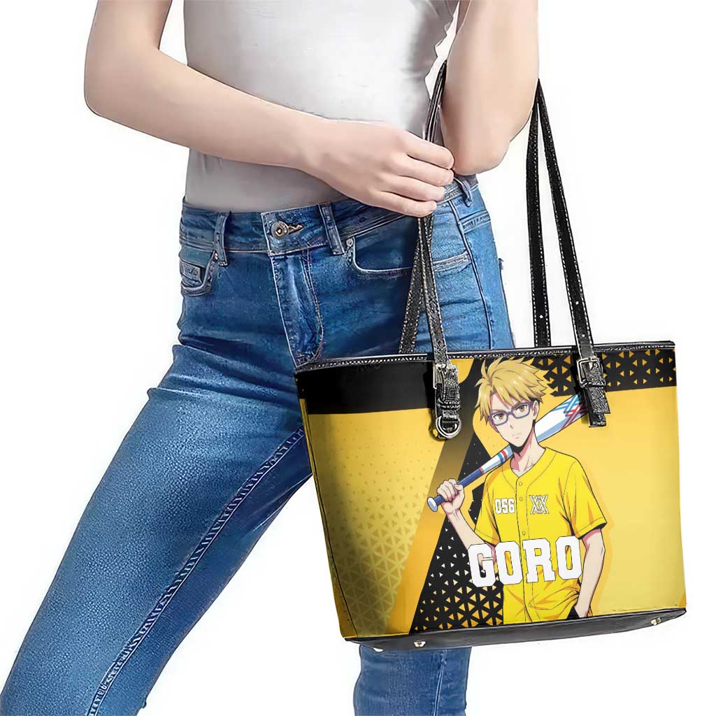 Goro Leather Tote Bag Yellow Black Baseball Anime Crossover
