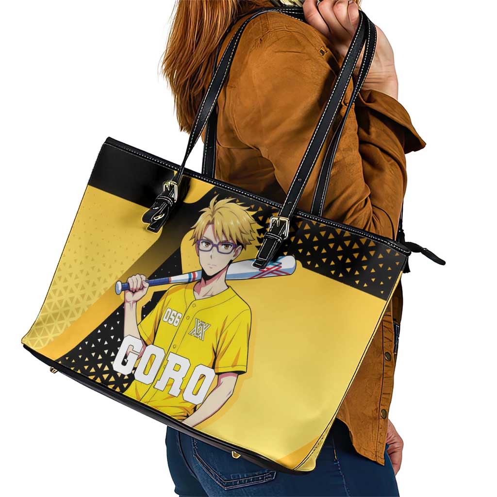 Goro Leather Tote Bag Yellow Black Baseball Anime Crossover