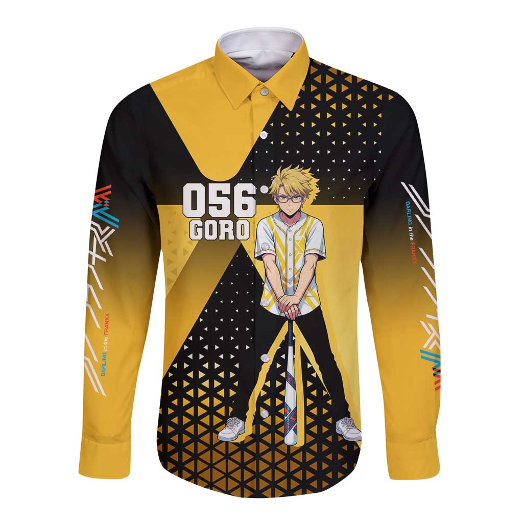 Goro Long Sleeve Button Shirt Yellow Black Baseball Anime Crossover