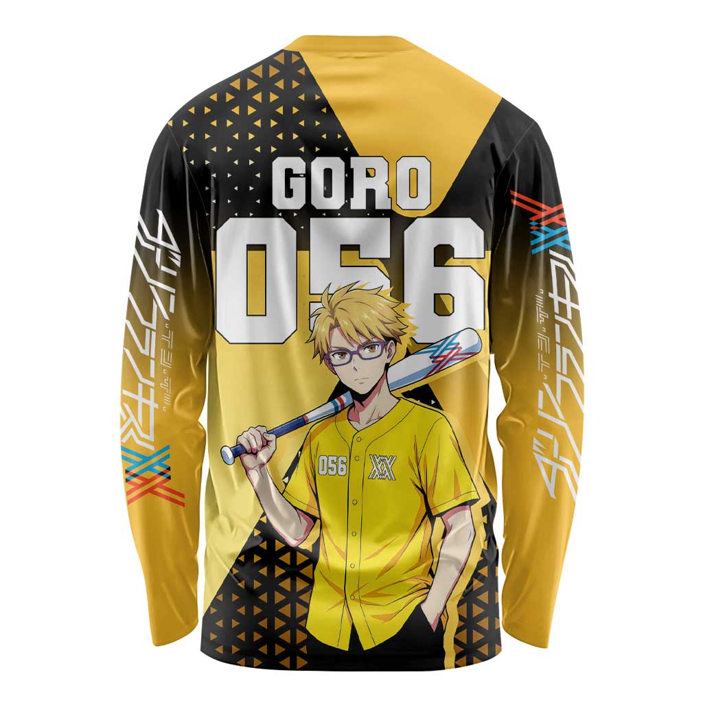 Goro Long Sleeve Shirt Yellow Black Baseball Anime Crossover