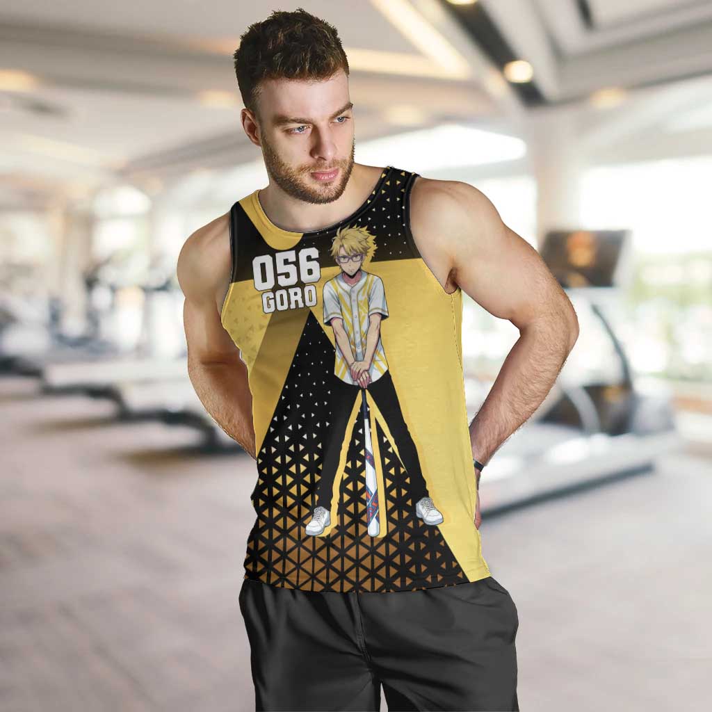 Goro Men Tank Top Yellow Black Baseball Anime Crossover