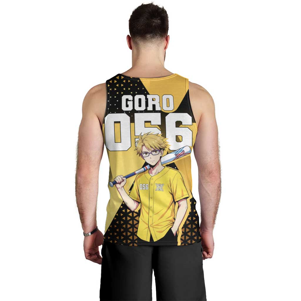 Goro Men Tank Top Yellow Black Baseball Anime Crossover