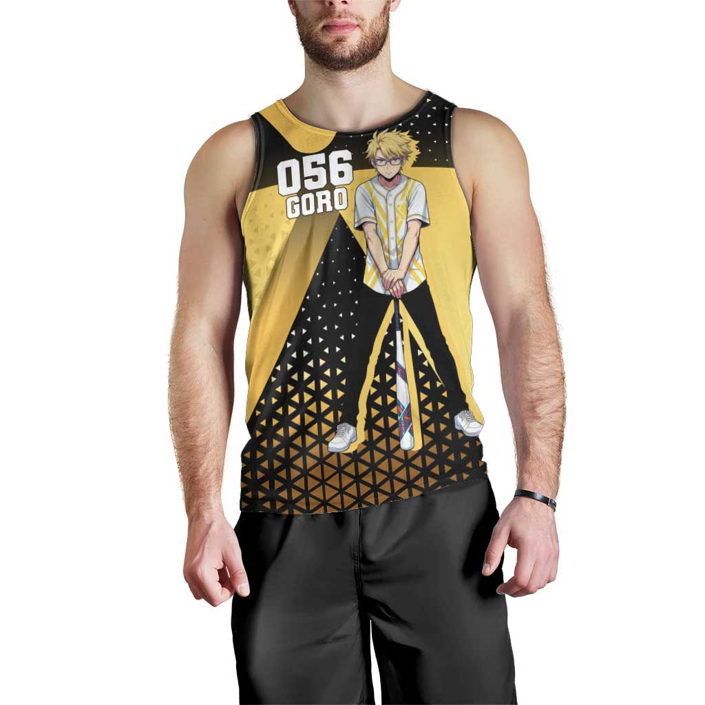 Goro Men Tank Top Yellow Black Baseball Anime Crossover