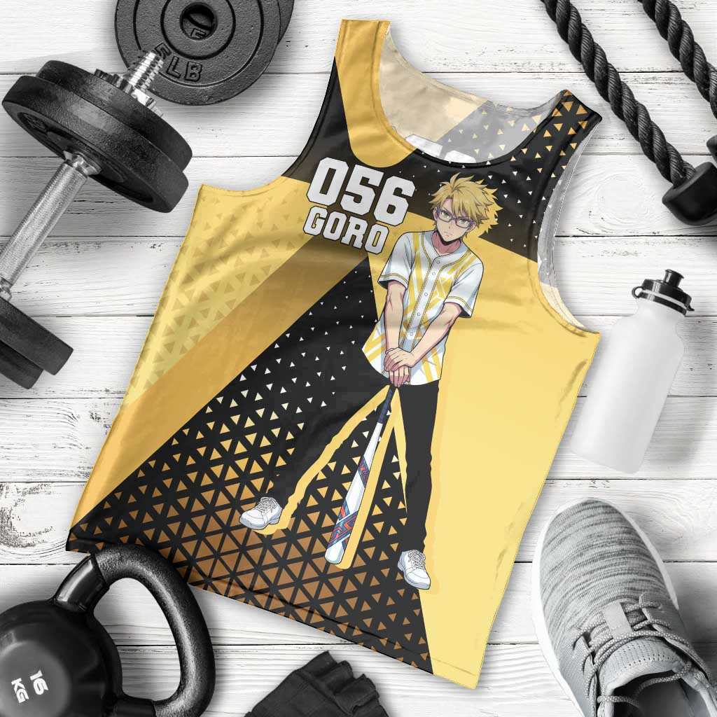 Goro Men Tank Top Yellow Black Baseball Anime Crossover