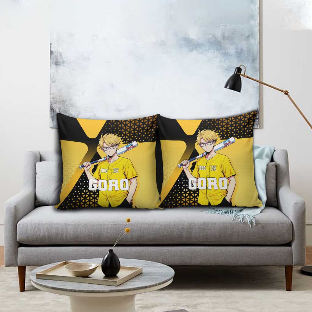 Goro Pillow Cover Yellow Black Baseball Anime Crossover